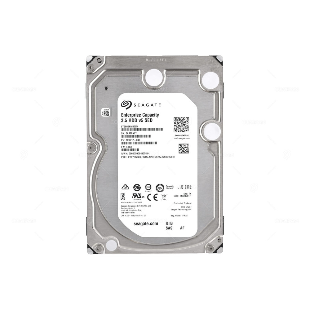 ST8000NM0085 SEAGATE 8TB HARD DRIVE 7.2K 12G SAS 3.5 LFF HOT-SWAP 1VS212-003